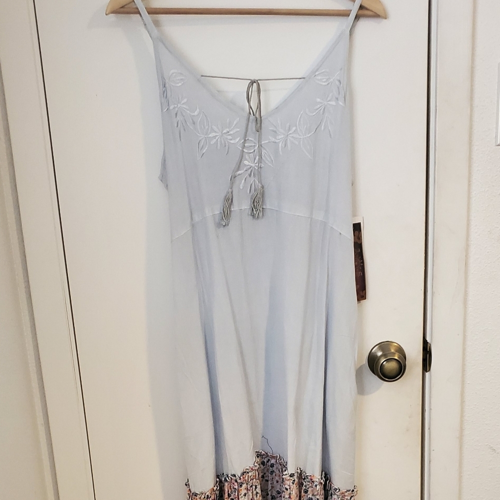 Raya Sun Embroidered Spaghetti Strap Swimsuit Cover Up/ Sundress Women's Size XL